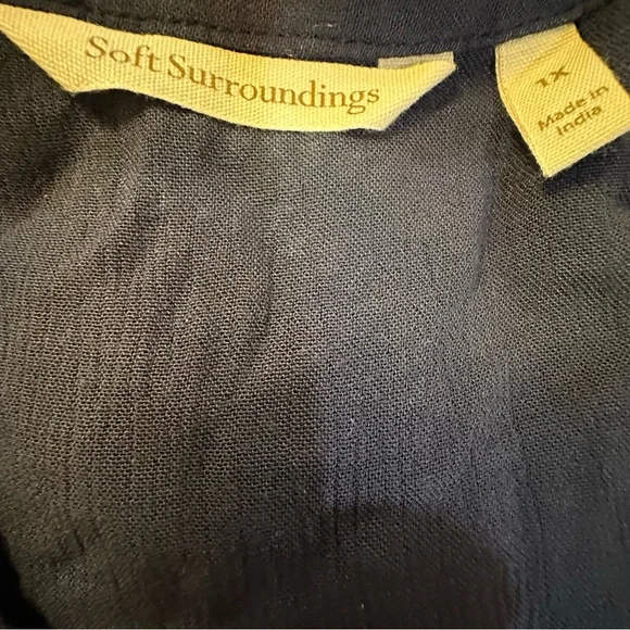 Soft Surroundings Button Up Long Sleeve Womens Size 1X Floral Blouse - Picture 9 of 9